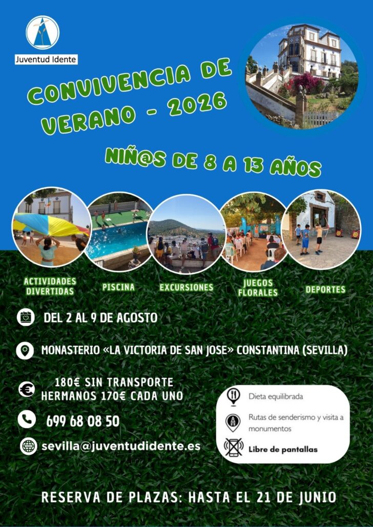 Cartel de las convivencias de verano 2026 en Constantina. Abrir a tamaño completo